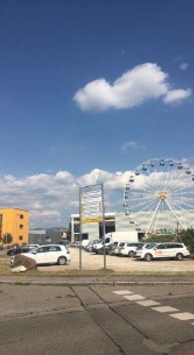 Ferris wheel and Busch campus