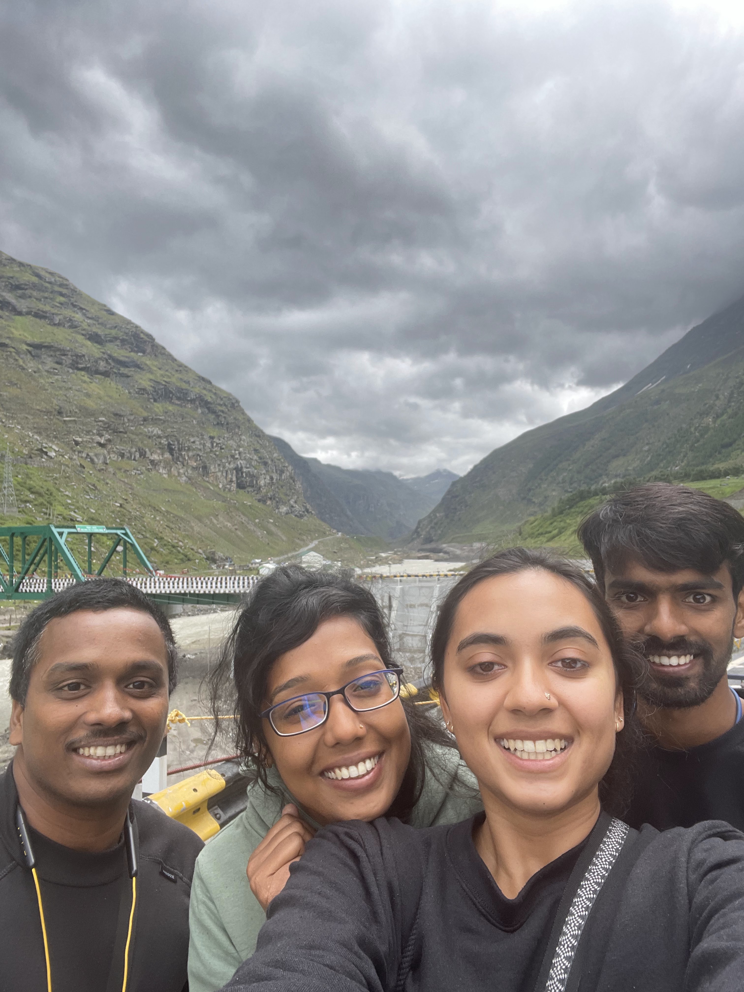 neosha and lab mates in the Himalayas