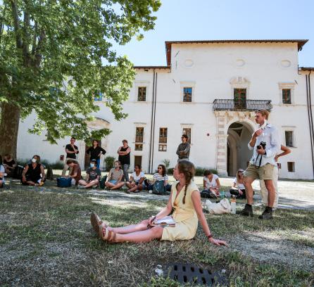 MIT students learning outdoors in Italy