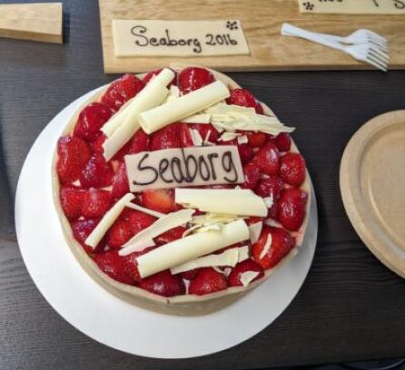 A cake with the company name: Seaborg