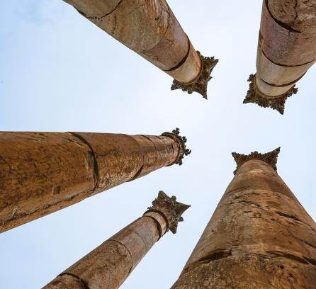 Corinthium column of Temple of Artemis in Jerash