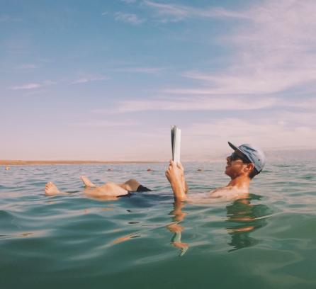 Man floating in Dead Sea