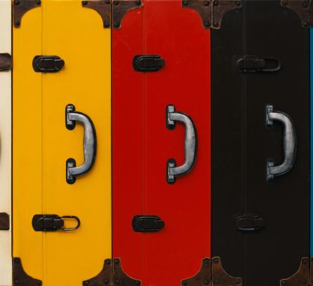Line of suitcases