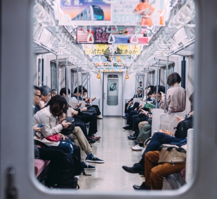 people inside Japanese train