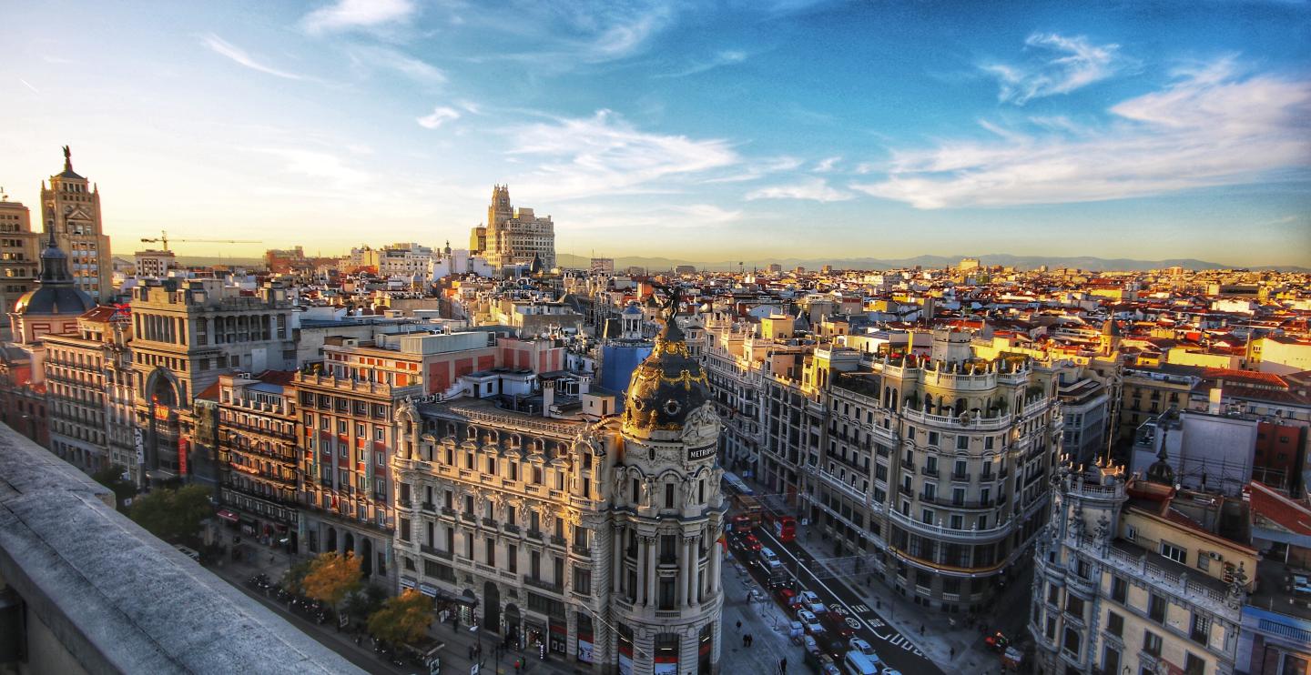 Aerial shot of Madrid