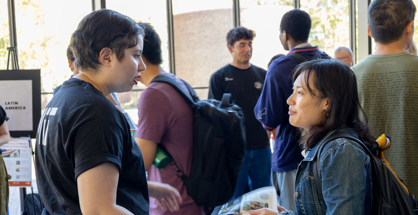 Gabriela advising a student at the MISTI GO Fair 2025