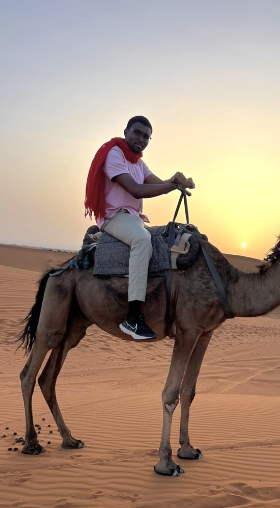 Vin on a camel