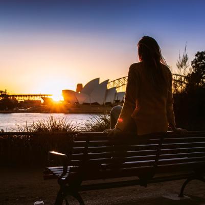 Sydney Sunset with girl