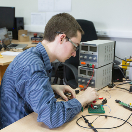 JAKE HECLA DURING HIS INTERNSHIP AT MEPHI'S ENGINEERING CENTER