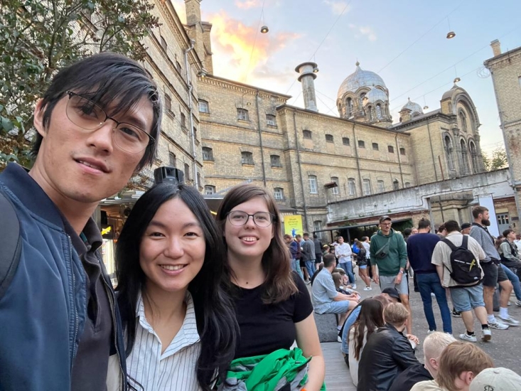 Sherry Lin and a new friend from Lithuania at the prison tour