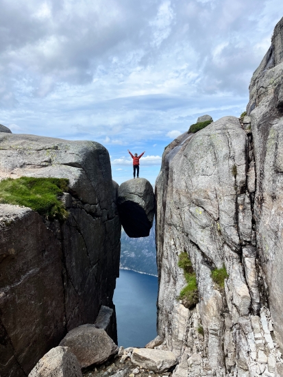 Erin on a hike in Norway