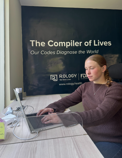 Layla Thiessen at her internship