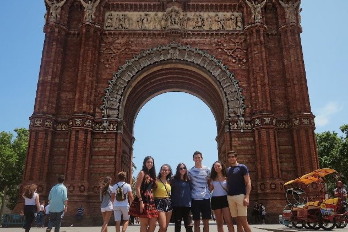 Roland and group of students in Barcelona